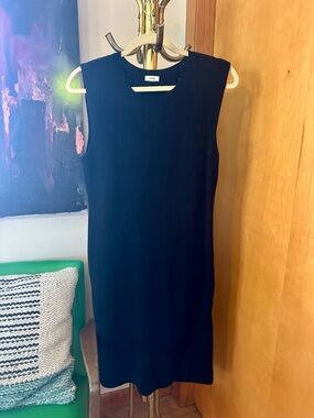 Vince Black Sleeveless Midi Knit Dress